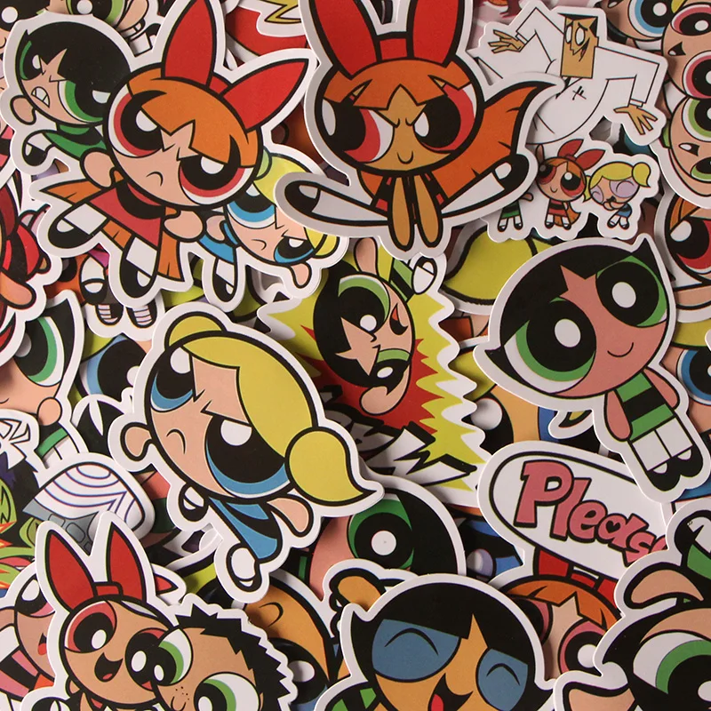 36 шт. Powerpuff для девочек мультфильм дети Винтажные Украшения ноутбука Стайлинг наклейки DIY Скрапбукинг Стикеры для альбомов pasters E0027