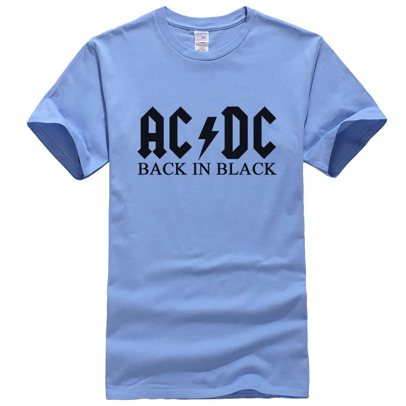 Стиль,, хлопок, футболки AC DC, брендовая мужская футболка, металлическая рок-группа, футболки с принтом AC/DC, XS-2XL, T394 - Цвет: Carol Blue