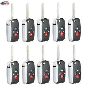 

KEYECU 10 Pcs/lot Modified Flip Remote Car Key Shell Case 4 Button for TOYOTA Camry RAV4 Corolla Yaris