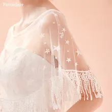 Favordear элегантное летнее свадебное болеро Свадебная накидка для невесты Романтическая звезда кайма из кружева, свадебная фата Аксессуары Горячая Распродажа