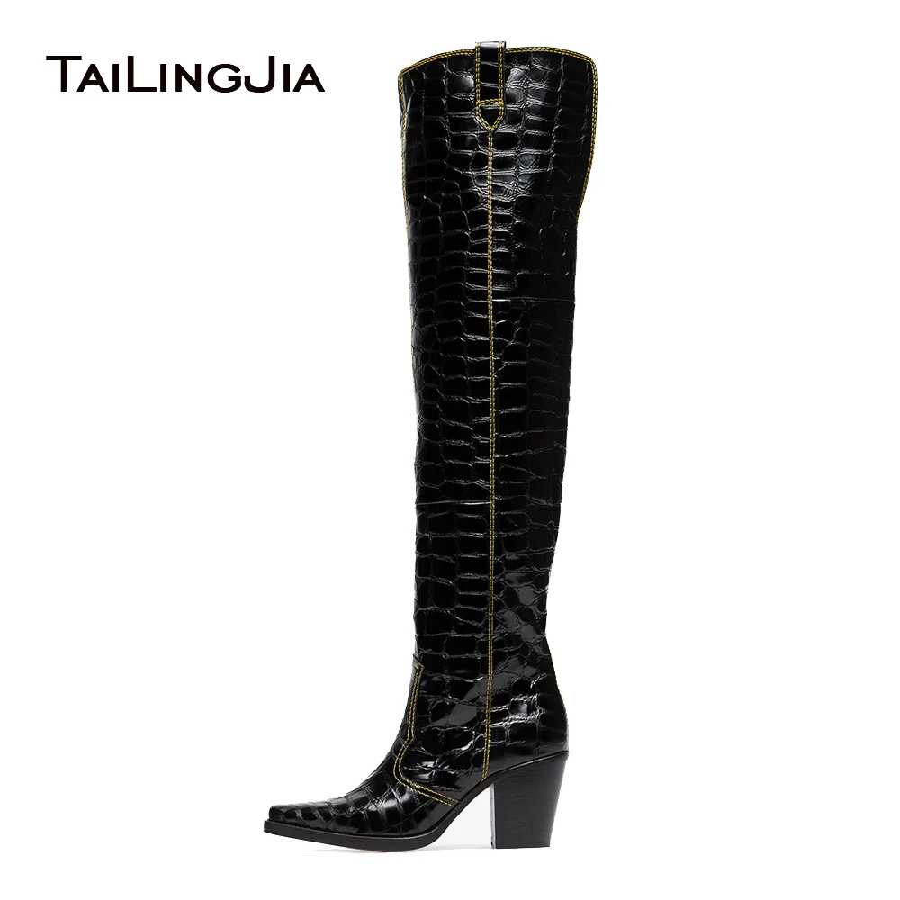 thigh high cowboy boots womens