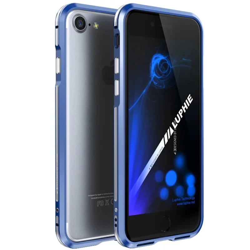

Luphie Luxury Ultra Thin Slim Aluminum Metal Bumper for iphone 7 Plus Button Cover Shockproof Rugged Holster for iphone7 Case