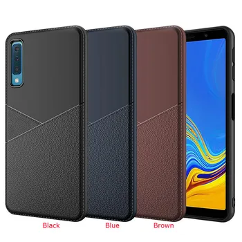 

100pcs/lot Ultra Slim Lychee Skin Matte TPU Case For Samsung Galaxy A7 2018 A750 A6 Plus 2018 A6 2018