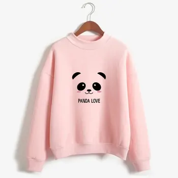 

New 2019 Hoody Spring Autumn Long Sleeve Kawaii Panda Printed Harajuku Sweatshirt Women Hoodies Moletom Feminino