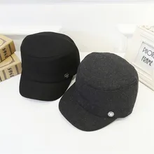 Новое поступление моды сплошной цвет Козырьки мужские теплые фетровые Outback шляпа ремень пряжка Fedora Кепка защита Ушная шляпа повседневные Muts# C