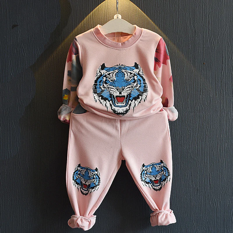 

2017 New Child Clothes Fashion Baby Girl Spring&Autumn Girls Outwear Children Clothing Set Long Sleeve T-shirt +Pants 2 pcs