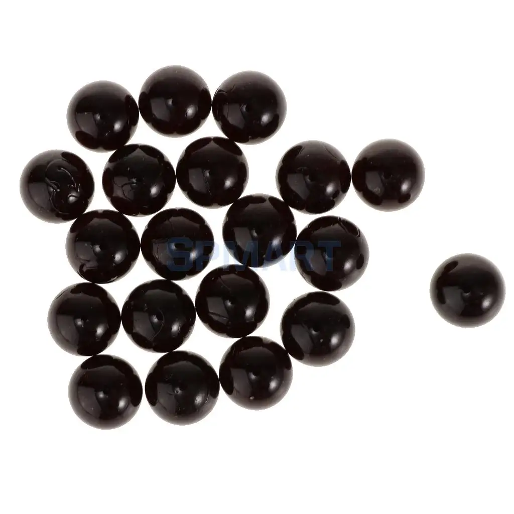 20 Pcs 16mm Assorted Glass Marbles Ball Traditional Game Play Toy Black 