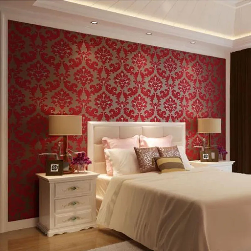Popular Bedroom Wallpaper-Buy Cheap Bedroom Wallpaper lots from ... Modern Romantic European Velvet 3D Background Wallpaper Red Living Room Wall paper Floral Wallcovering Roll Bedroom Popular Bedroom Wallpaper-Buy Cheap Bedroom Wallpaper lots from ... Modern Romantic European Velvet 3D Background Wallpaper Red Living Room Wall paper Floral Wallcovering Roll Bedroom