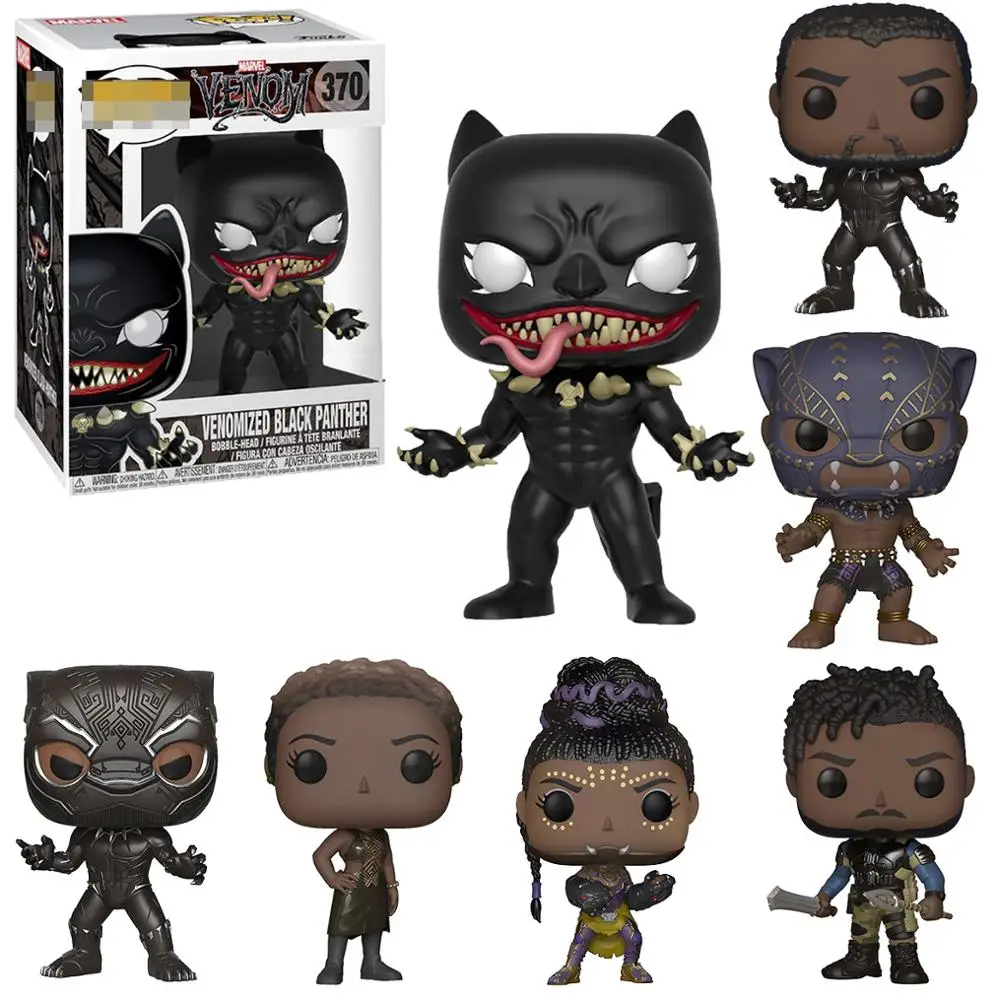 

Funko Pop Black Panther Figurines SHURI ERIK KILLMONGER NAKIA VENOMZIED BLACK PANTHER Collectibles Model Gifts for Children Toys