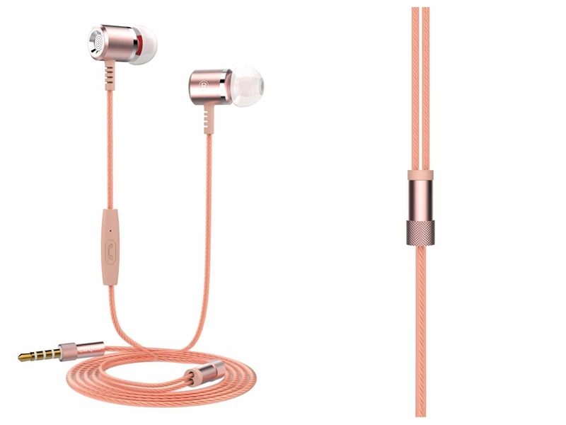 Розовое золото наушники головной телефон бренд стерео Бас 3,5 мм Высокое качество металлические наушники для samsung iphone Xiaomi MP3 Auriculares