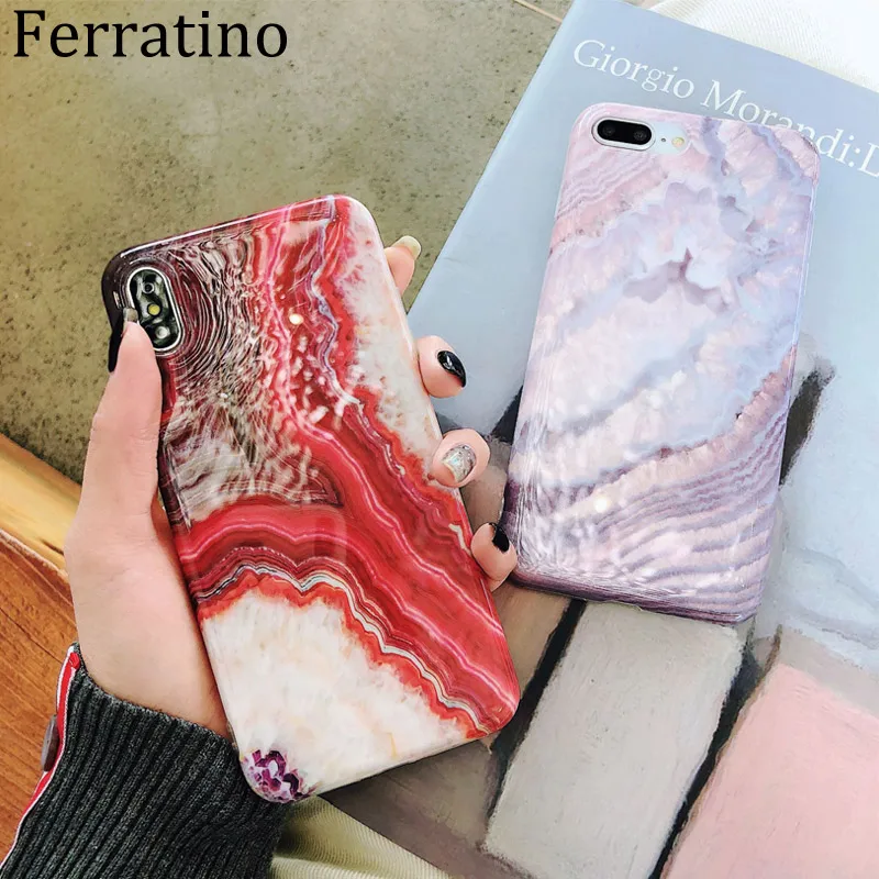 

Red Agate Marble Case For iPhone 7 XS MAX Case Soft TPU Back Cover For iPhone 6 6S 7 8 Plus iPhone X XR Phone Case Cover Coque