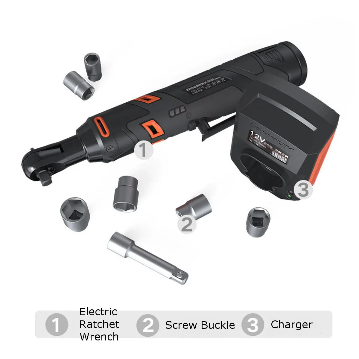 12 V электрический ключ комплект 3/8 Cordless храповым механизмом Перезаряжаемые леса 60NM Реверсивный ключ с гнездовые инструменты