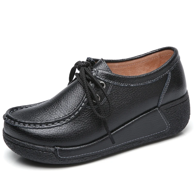 JZZDDOWN genuína mulher sapatos de Couro plataforma