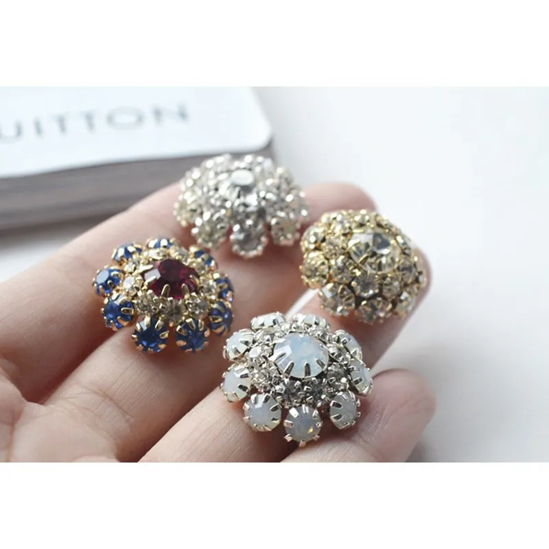 New Hot Sale Diamond Rhinestone Crystal Cluster Button DIY Scrapbooking Craft button clothes decoration diy accessories 2