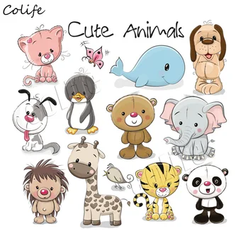 

Cute Small Animal Patch Bear Elephant Iron-on Sticker Quality Handmade Heat Transfer Decal For DIY Children Baby Clothing Patch