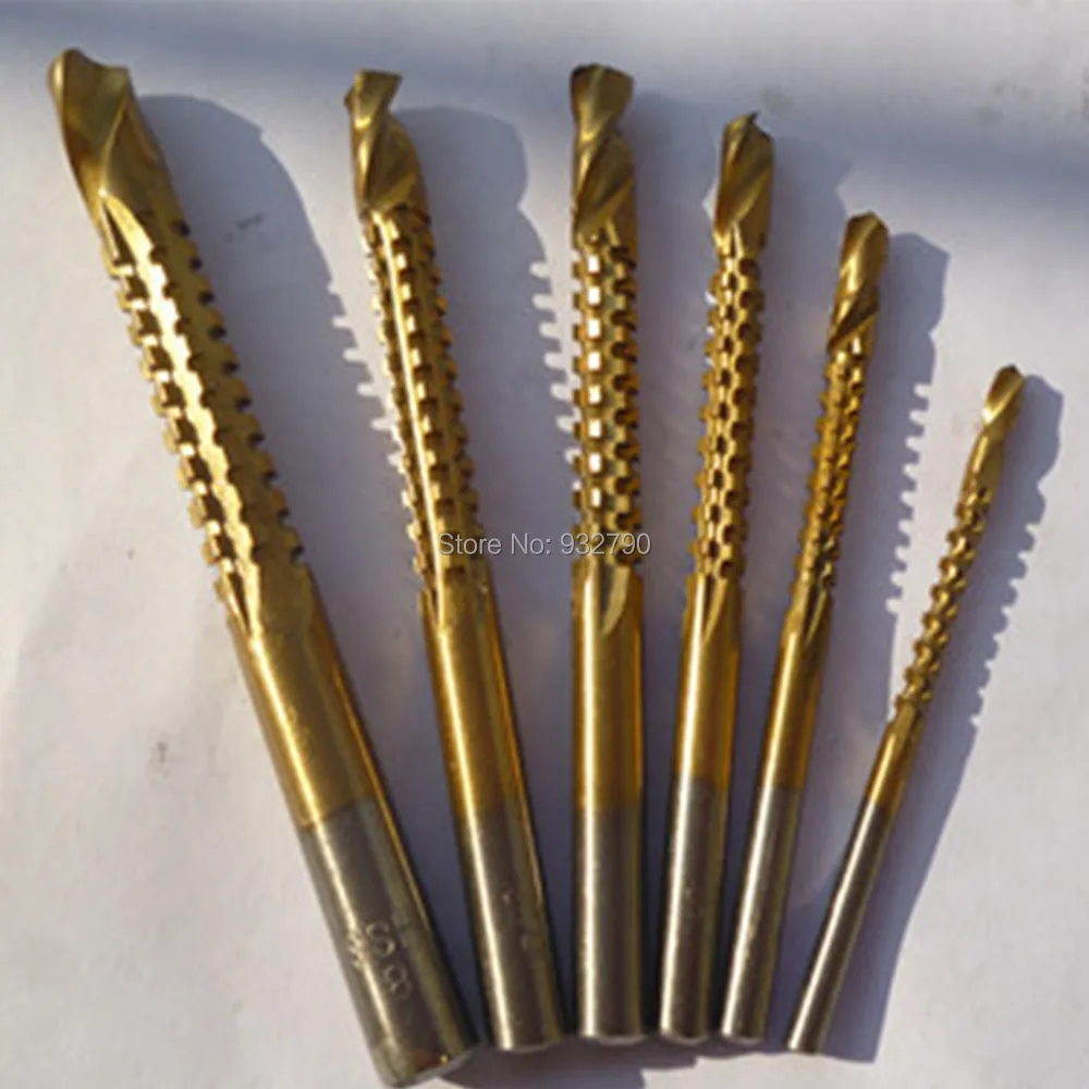 6pcs Drill Saw Set HSS Steel Titanium Woodworking 3mm 4mm 5mm 6mm 6.5mm 8mm Mini