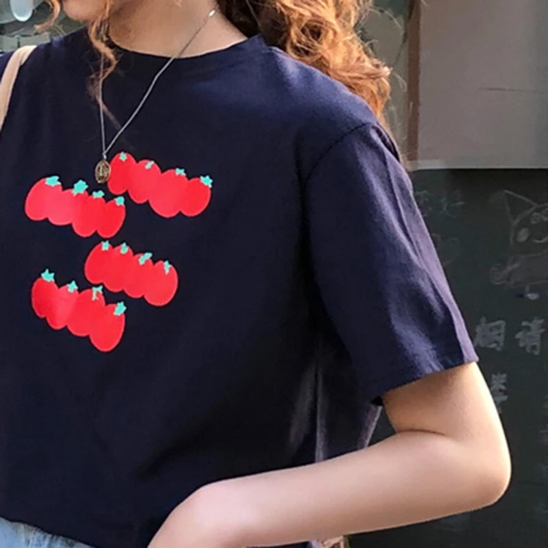 T-shirts Women Short Sleeve Tops Harajuku BF Loose Printed Womens Fashion Korean Students Chic Casual Classic Sweet Girl T-shirt