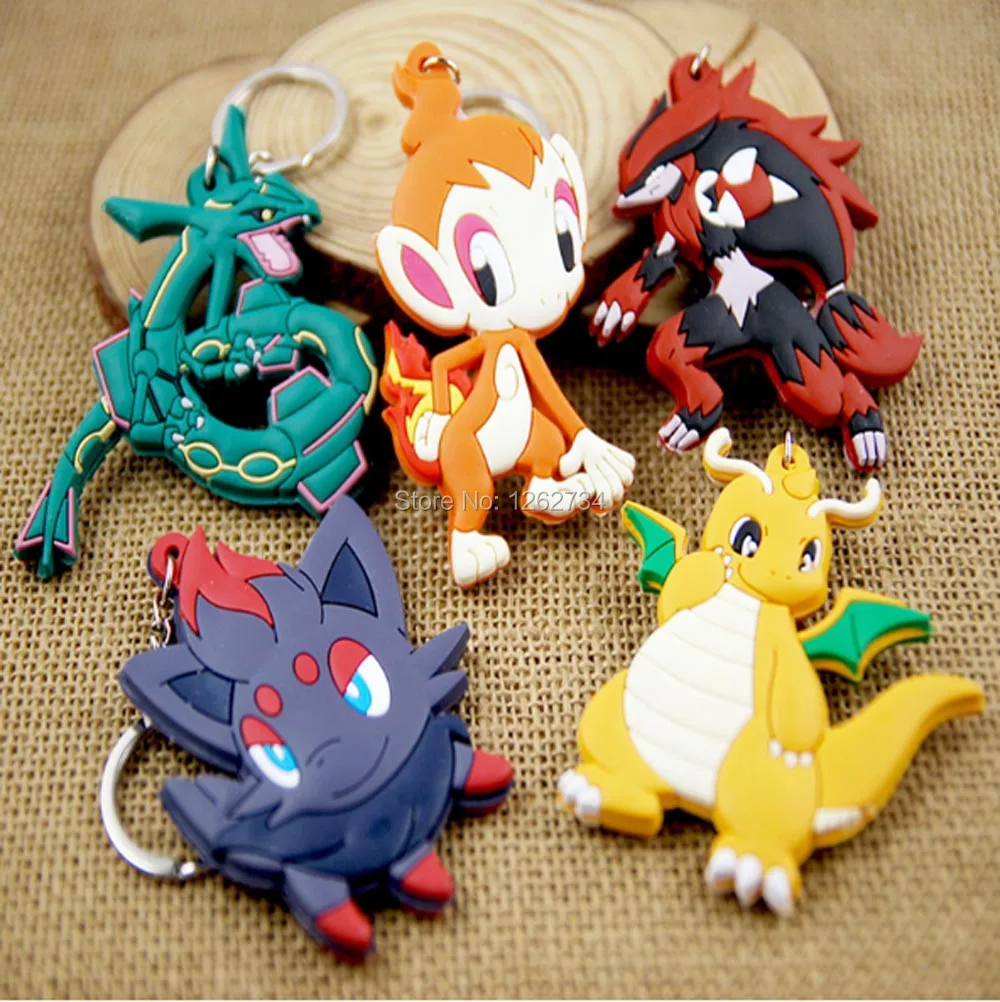 

5 Style Chimchar Nidoran Dragonite Sceptile Shinyruo 3-5CM Keychain PCXB