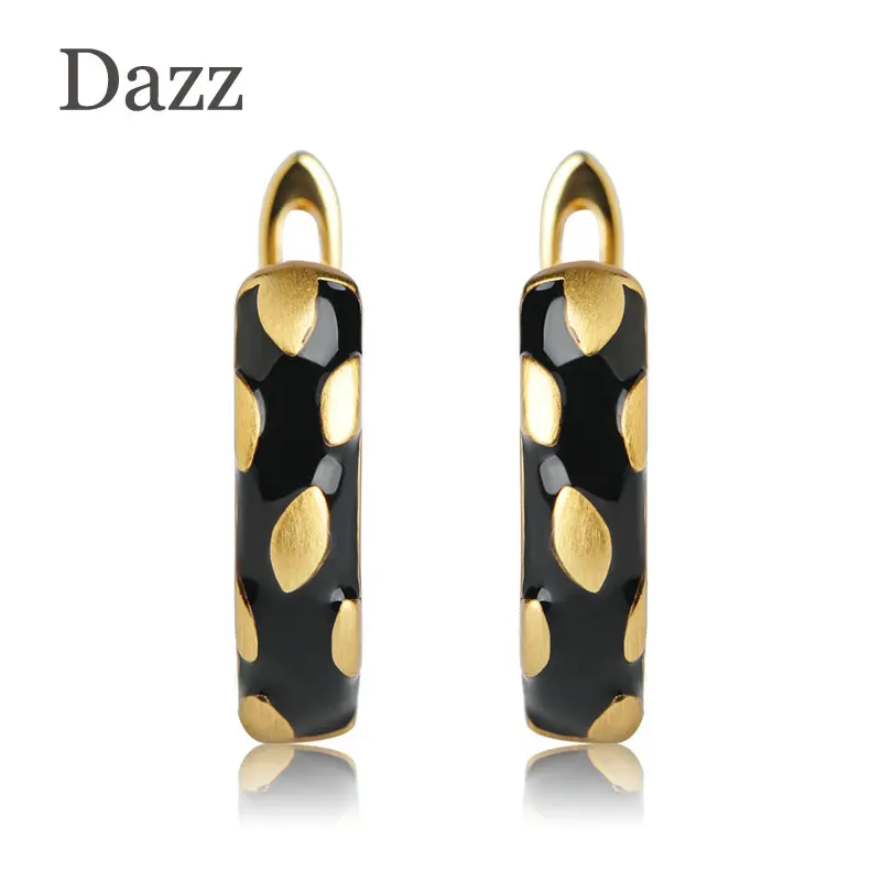 Женские медные серьги гвоздики Dazz аксессуары для ушей с белой эмалью золотистого