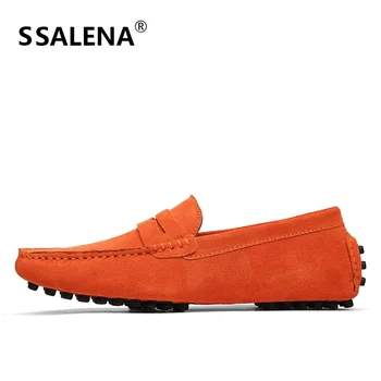 

Male Suede Slip On Casual Shoes Male Leather Soft Sole Boat Shoes Loafers Comfortable Wedding And Party Flats Shoes AA20360