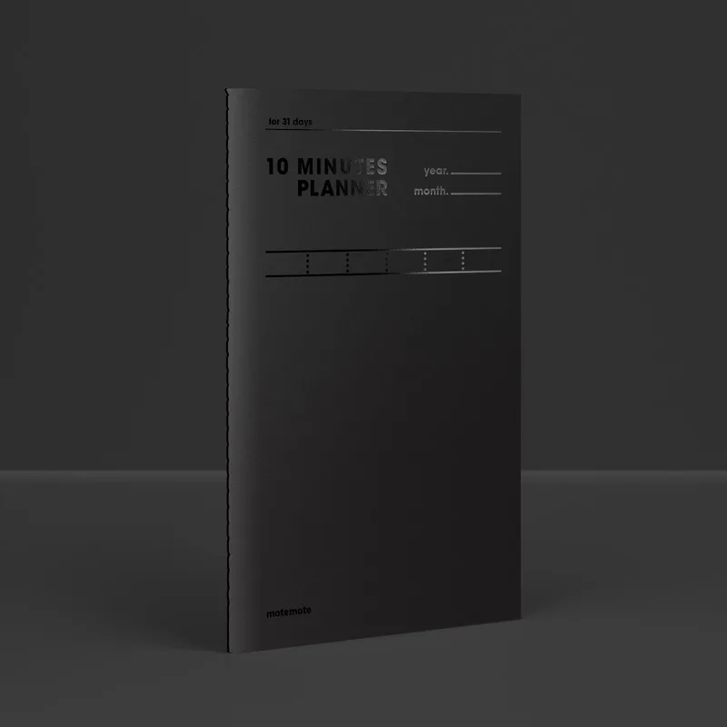 

Cool Black Design 31 Days Planner Book 48P 12.5*19.8cm Undated Scheduler Gift Free Shipping