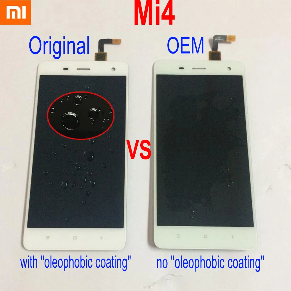 Продажа 100% протестированный оригинальный лучший Xiao mi 4 mi 4 M4 mi 4 сенсор полный ЖК дисплей кодирующий преобразователь сенсорного экрана в сборе или с р...
