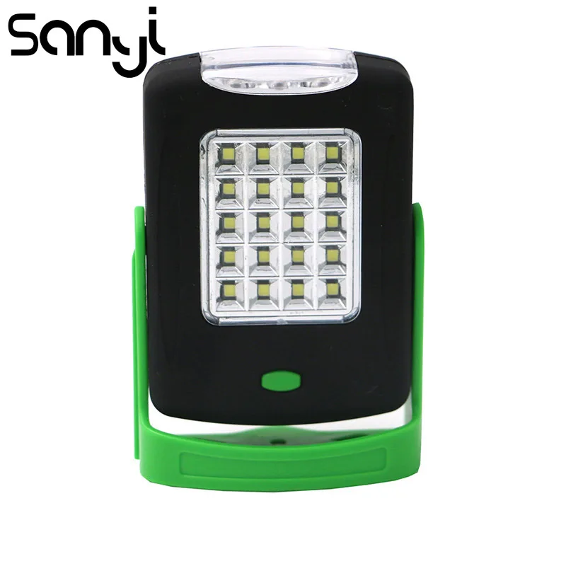

SANYI LED Flashlight Magnetic Working Lantern Stand Hanging Swivel Hook Rotation Night Light Lamp Torch use AAA Battery