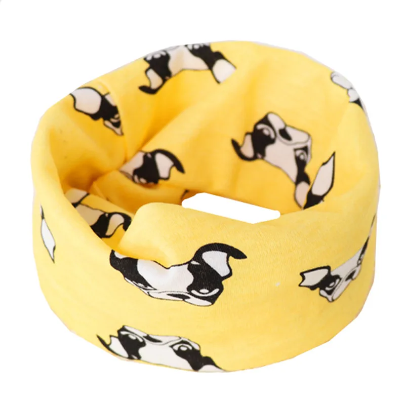 Осень-зима детский хлопковый шарф для детей мультяшный шарф; шарф для девочек, для мальчиков шарф, воротник-хомут с круглым воротником для мальчиков и девочек волшебный шейный платок - Цвет: yellow dog