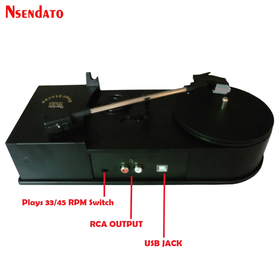 Player de Áudio para Mp3 lp para 33 Portátil Mini Multifuncional 2.0 Disco Giratório Vinil - Wav cd Conversor 45prm 3.5 Usb - Image 5