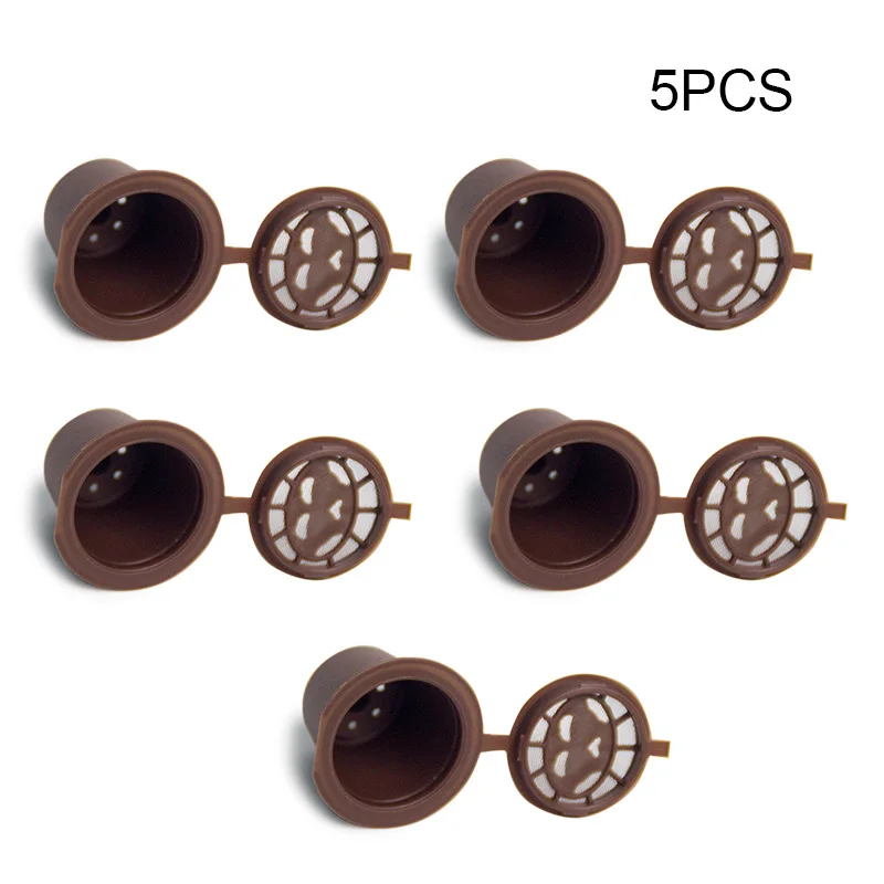 

5 Pcs Refillable Reusable Coffee Capsules Pods Cup For Nespresso Machines UD88