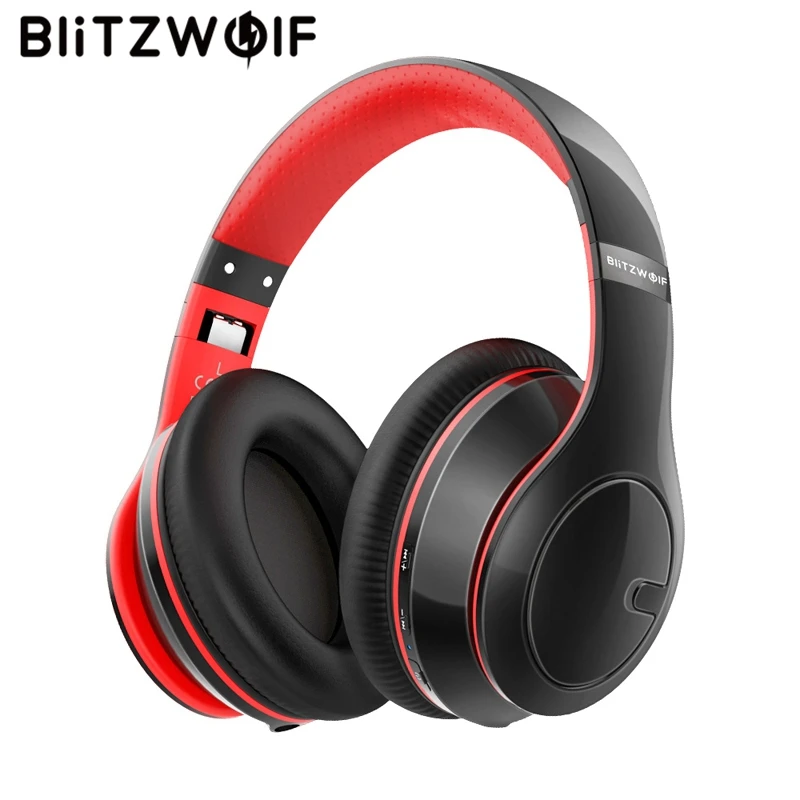 

BlitzWolf Wireless bluetooth Headphones Adjustable Foldable Stereo Over Ear Headphone Headset with Mic For PC Phone MP3