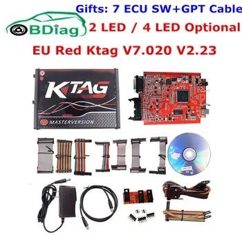 

2018 EU Red Ktag V7.020 V2.23 4 LED Unlimited Online Programmer ECU Chip Tuning Tool K-Tag Master 7.020 K Tag 2.23 GPT Function