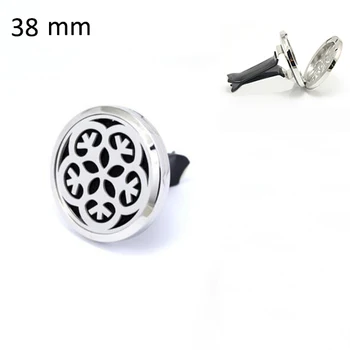 

38mm big size Stainless Steel high quality flower shape car essential oil aroma diffuser pendant locket vent clip