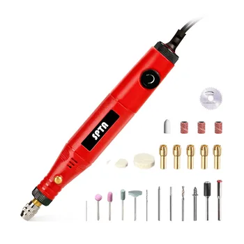 

SPTA Mini Electric Dremel Rotary Tool AC110-230V Grinder Set Mini Handle Grinding Engraving Trimming Polishing Drilling 33Pcs