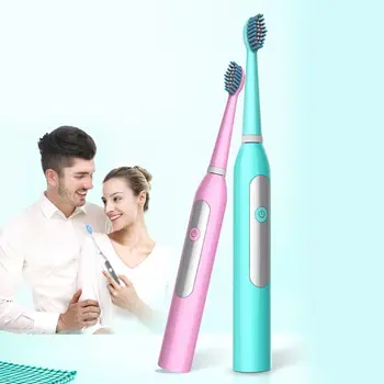 

Adult Electric Toothbrush Sonic Timer Battery Powered Brush Head Replacement Waterproof Home