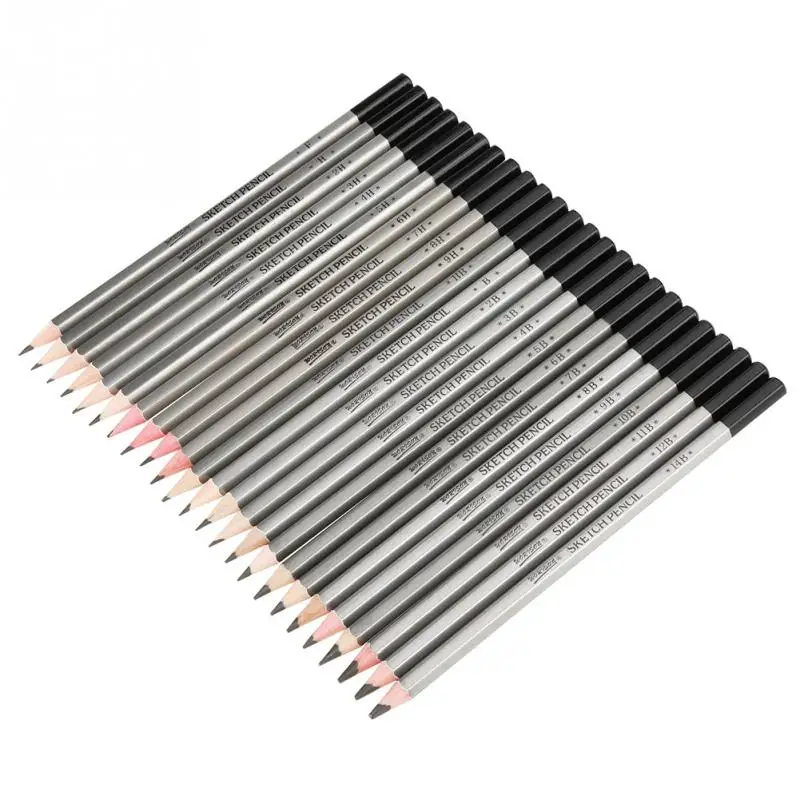 

24Pcs Sketch Art Graphite Drawing Pencil Non-toxic Colored Paint Pencil 9H-14B