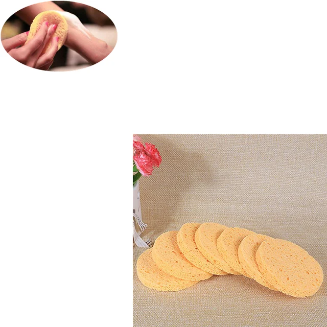 Cheap 10 PCs Natural Wood Fiber Round Yellow 8cm Dia Face Wash Cleansing Sponge Makeup Tools Accessories Cheap 10 PCs Natural Wood Fiber Round Yellow 8cm Dia Face Wash Cleansing Sponge Makeup Tools Accessories