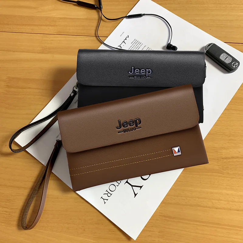 KYYSLO Men's Long Business Wallet Multi-function Hand Bag Multi-card Hand Clutch Bag Zipper Clutch Bag PU Leather Male Purse