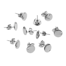 FUNIQUE, новинка, 10 шт., серебряные серьги-гвоздики из нержавеющей стали, с ушными орехами, новые ювелирные изделия