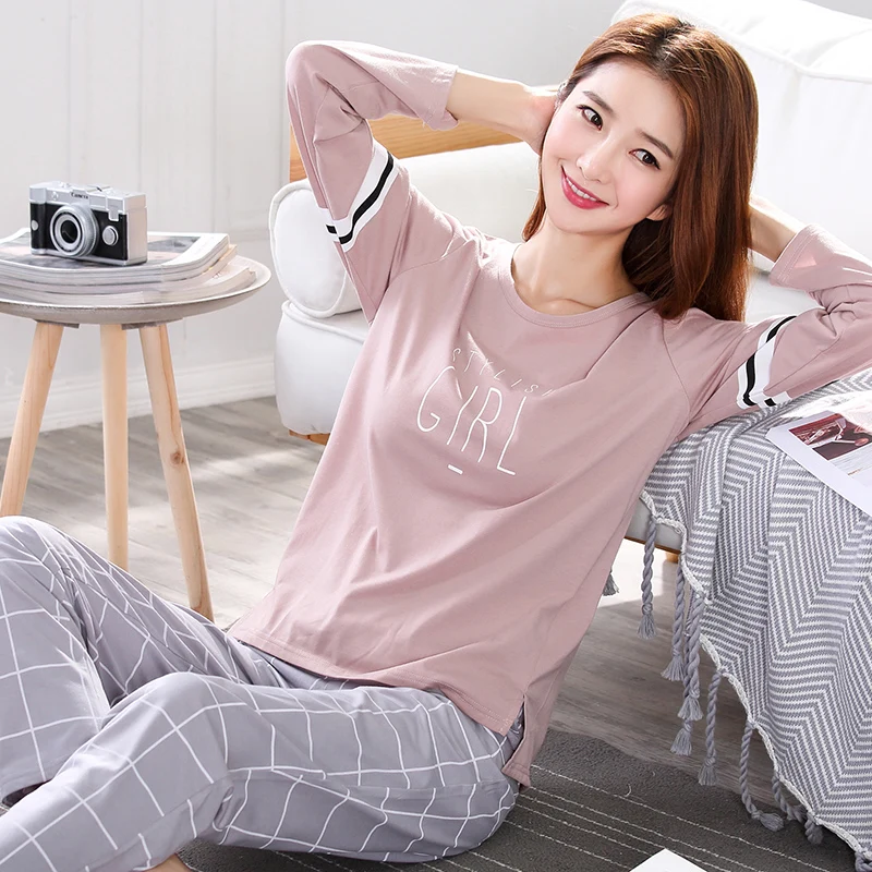 Женская одежда для осени и зимы модель 5XL 4x l m пижамные комплекты Хлопковая пижама