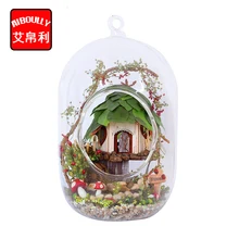 Деревянная мебель для дома DIY Кукольный дом Wodden Miniatura набор мебели стеклянная крышка Сборка Кукольный домик игрушки для детей подарок