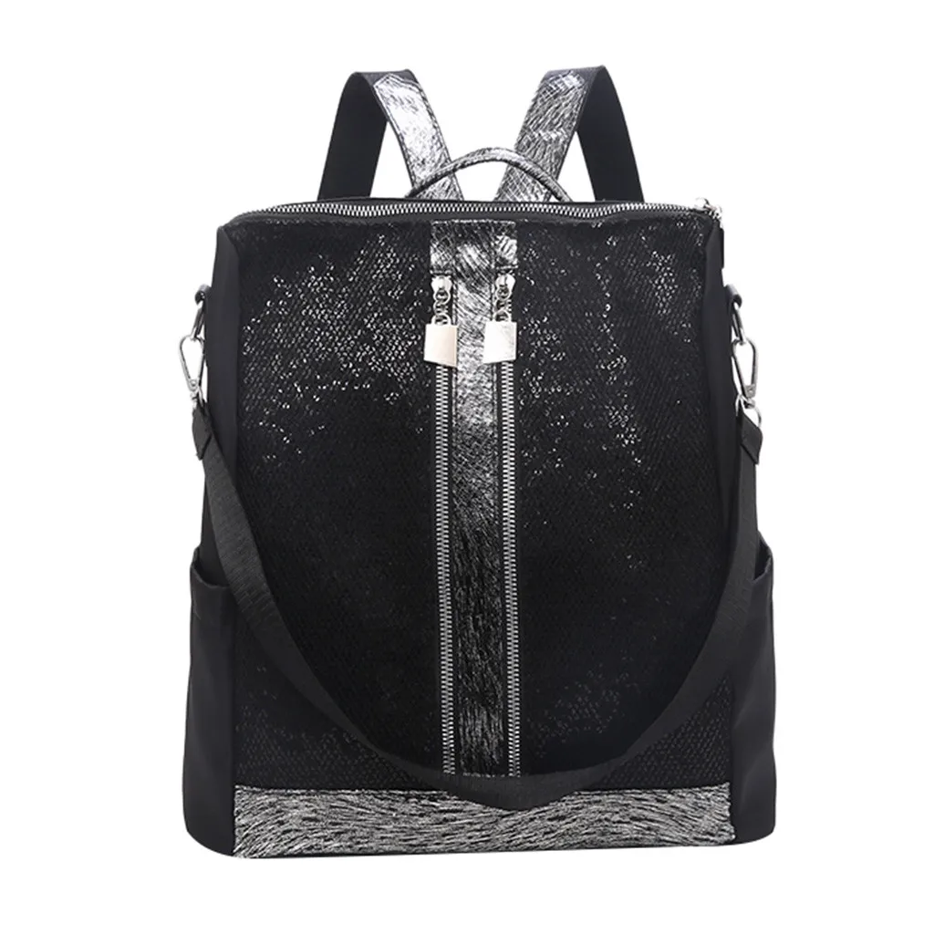 

Backpack Women's Fashion Shoulder Bag Large Capacity Sequins Casual Multi-function Bag Female Ladies Shoulder Bag Girl Purse27
