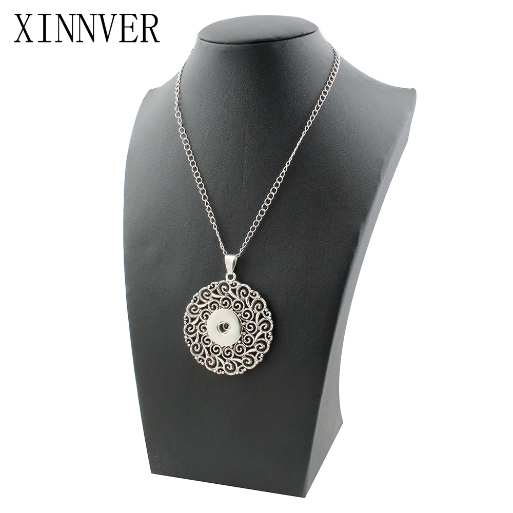 

Round Zinc Alloy Snap Jewelery Snap Buttons Pendants Necklaces Xinnver Button Charm Jewelry For Women ZG048