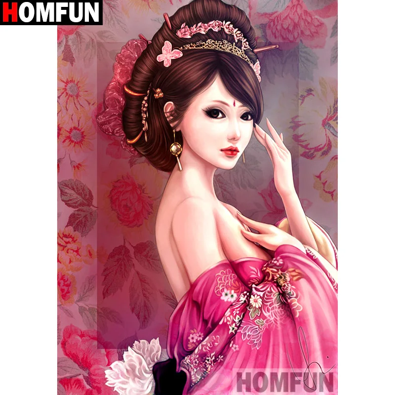 

HOMFUN Full Square/Round Drill 5D DIY Diamond Painting "Flower beauty" Embroidery Cross Stitch 3D Home Decor Gift A14301
