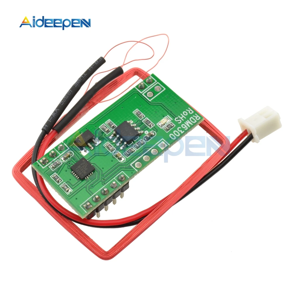 Модуль считывания ID ключей RFID EM4100 125 кГц RDM6300 RDM630 для Arduino DC 5В UART TTL RS232|Детали и