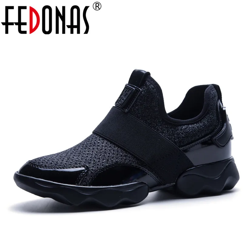 

FEDONAS Brand Women Shoes 2018 Genuine Leather+Mesh Casual Shoes Woman Flats Ladies Sport Sneakers Platform Student Shoes