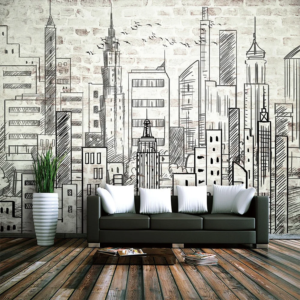 Custom 3d wallpaper mural Nordic modern abstract city building background wall - high-grade waterproof material wall covering Custom 3d wallpaper mural Nordic modern abstract city building background wall - high-grade waterproof material wall covering