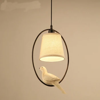 

Mediterranean single bird pendant light dining room lamp study bar suspension luminaire