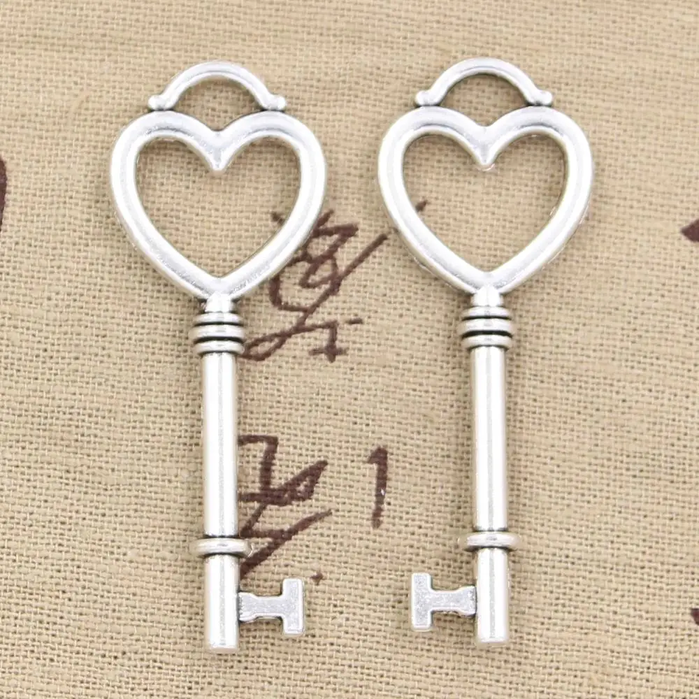 

4pcs Charms skeleton heart key 53x20mm Antique Tibetan Silver Pendant Findings Accessories DIY Vintage Choker Necklace