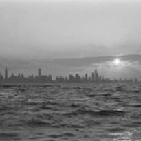 Sunset Over A City  Chicago  Illinois  USA Poster Print (15 x 6)
